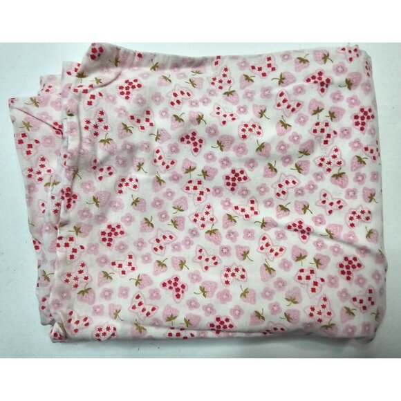 Pink Floral & Strawberry Fabric Pillowcase 1 count 17x27 inch Handmade - Picture 7 of 7